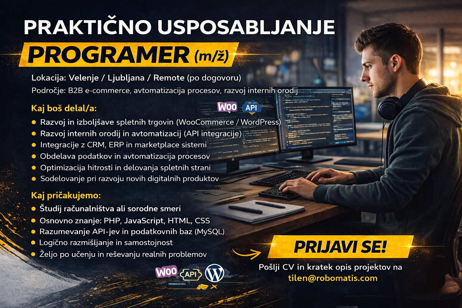 PRAKTIČNO USPOSABLJANJE – PROGRAMER (m/ž)