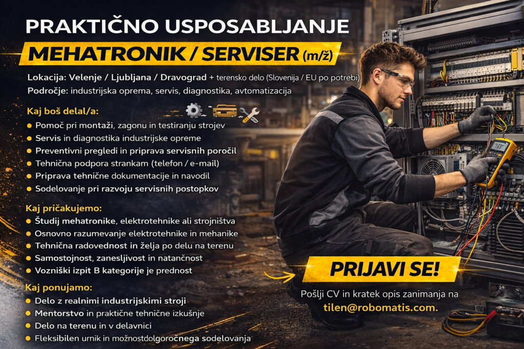 PRAKTIČNO USPOSABLJANJE – MEHATRONIK / SERVISER